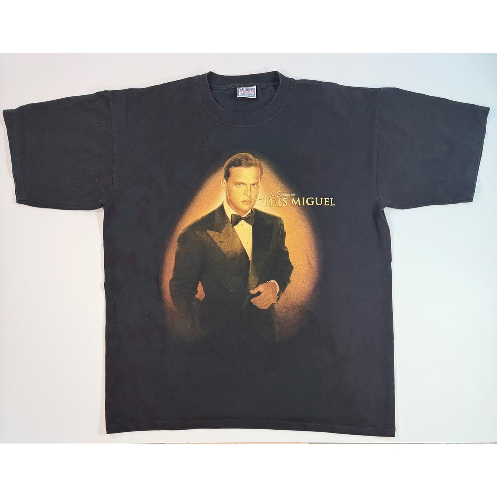 Vintage 2002 Luis Miguel Mis Romances Tour Shirt All Sport Black XL Mens Concert